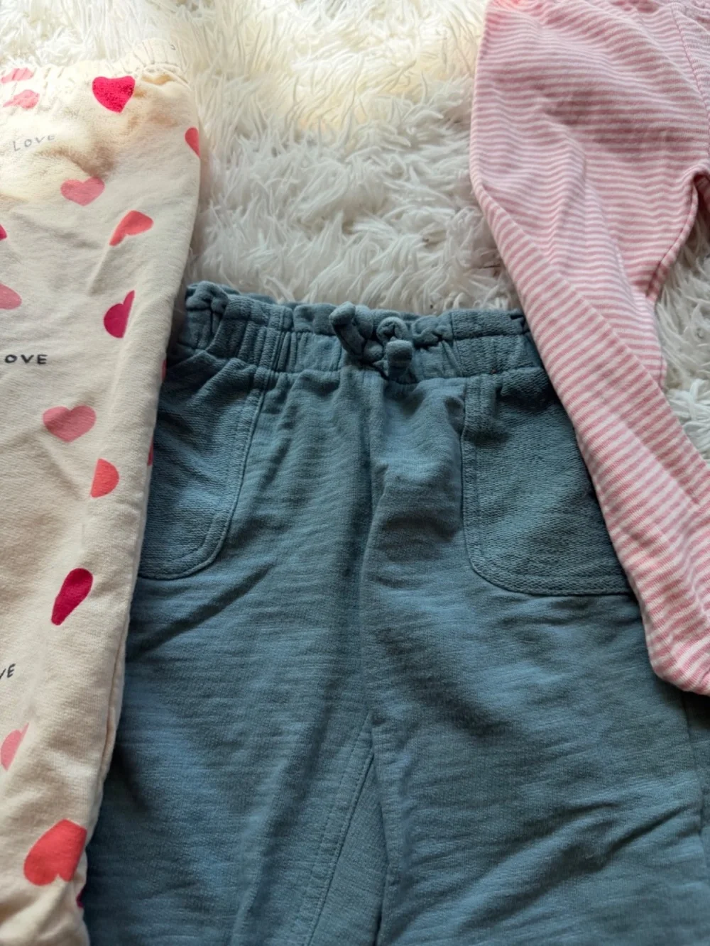 Four soft pajama Carter's Girls Pajama Bottoms bundle Set - Pink, Cream, Teal, G
